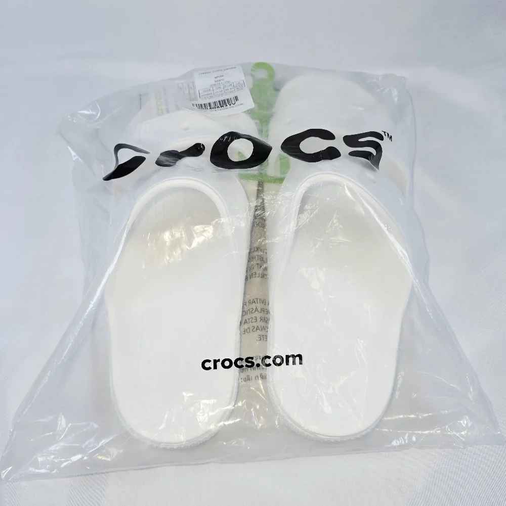Crocs | Mens Size 12 Classic Two Strap Slide Sandals In True White